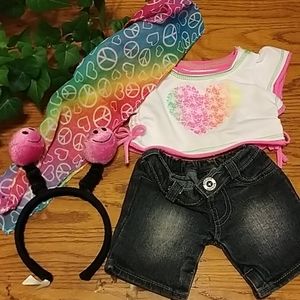🧸 3/ $20 🧸 Build-A-Bear Rainbow Fun Outfit